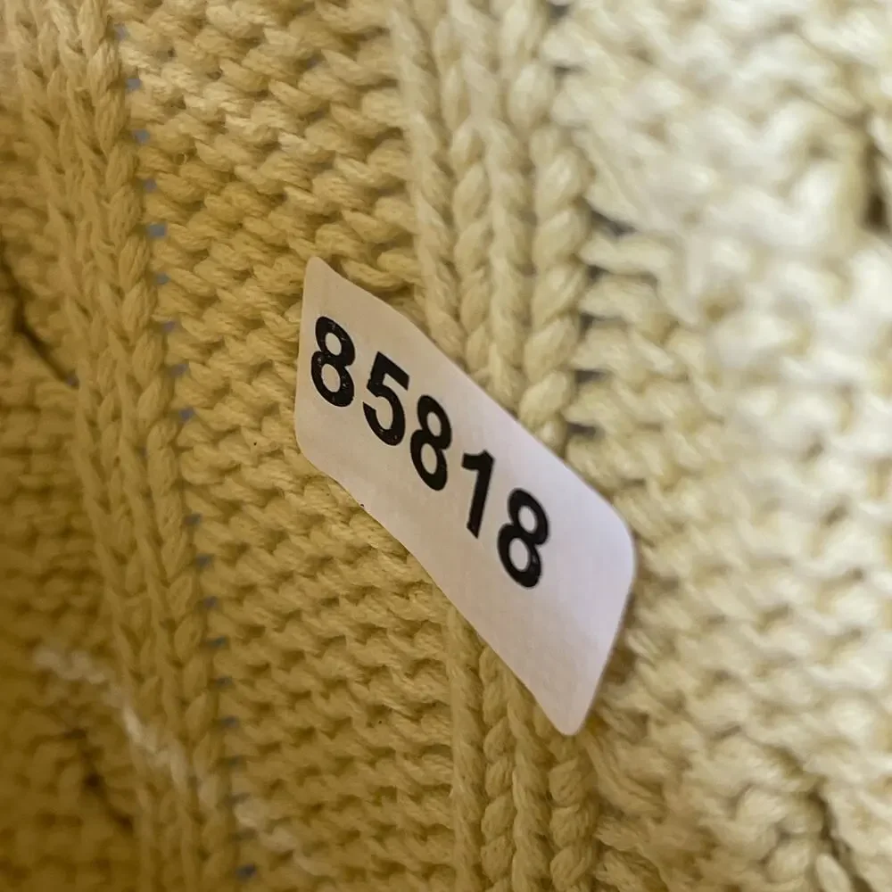 POLO RALPH LAUREN Sweater Mens L Cable Jumper Pullover Cotton Yellow HK VTG